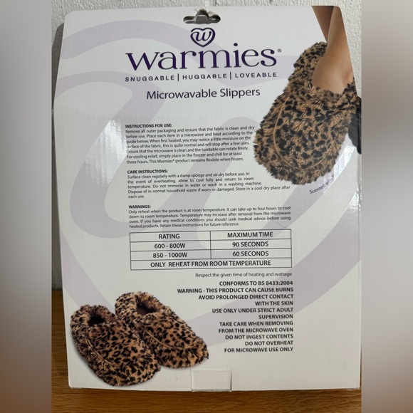 Intelex Warmies Fully Microwavable Luxury Cozy Slippers Leopard - Picture 2 of 2